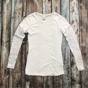 Kavio White Burnout Long Sleeve Tee Top